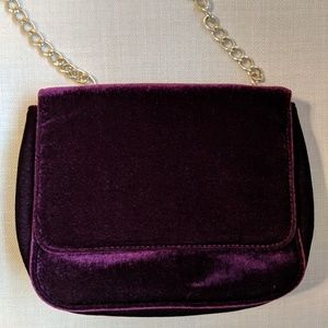 Maroon velvet purse